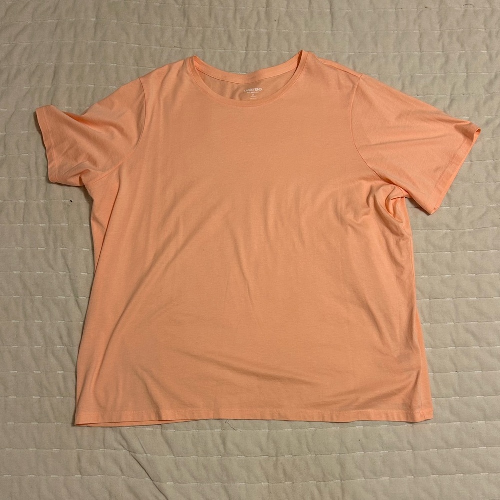 Lands' End Peach Orange Short Sleeve T-Shirt 🍑 Plus size 2X W22